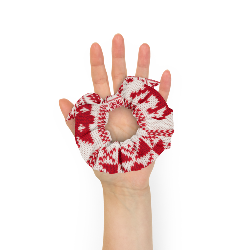 Festive Knit-Inspired Scrunchie