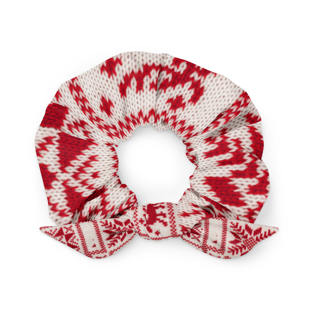 Festive Knit-Inspired Scrunchie